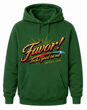 Favor Hoodies stylish casual men's cotton blend pullover with drawstring hood and kangaroo pocket