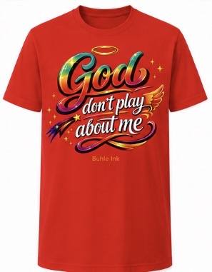 Deep Burgundy God DPAM Short Sleeve T-Shirt premium faith streetwear graphic tee by Buhle Ink Apparel.