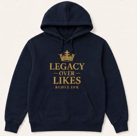 Legacy over Likes Hoodie cream heavyweight fabric casual streetwear hoodie with adjustable hood and relaxed fit