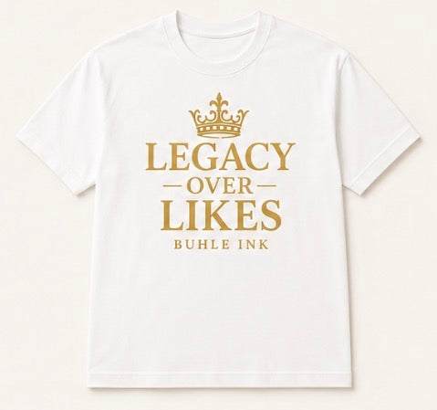 Legacy over Likes cream t-shirt featuring bold streetwear design and premium fabric for everyday comfort and style