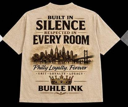 Loyalty Oversized T-Shirt – Philly Oatmeal Sand – Buhle Ink Apparel