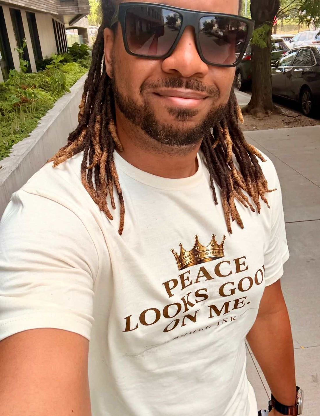 Peace Everyday Short Sleeve T-Shirt in heavyweight cotton blend with classic crew neck and subtle peace message