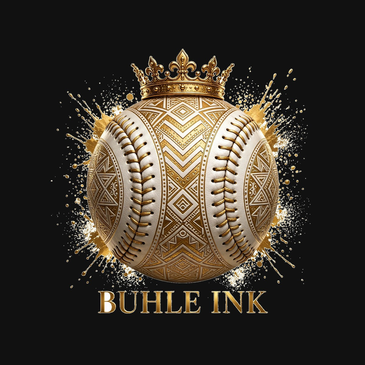 Crowned Baseball design close-up
