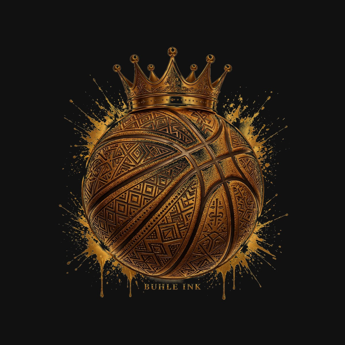 Crowned Basketball design close-up