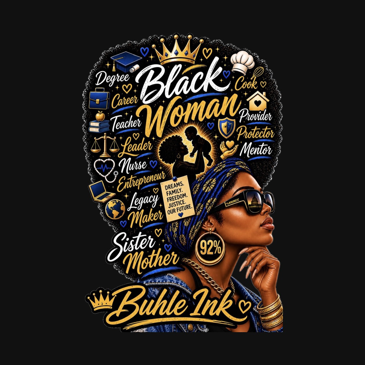 Black Woman design close-up