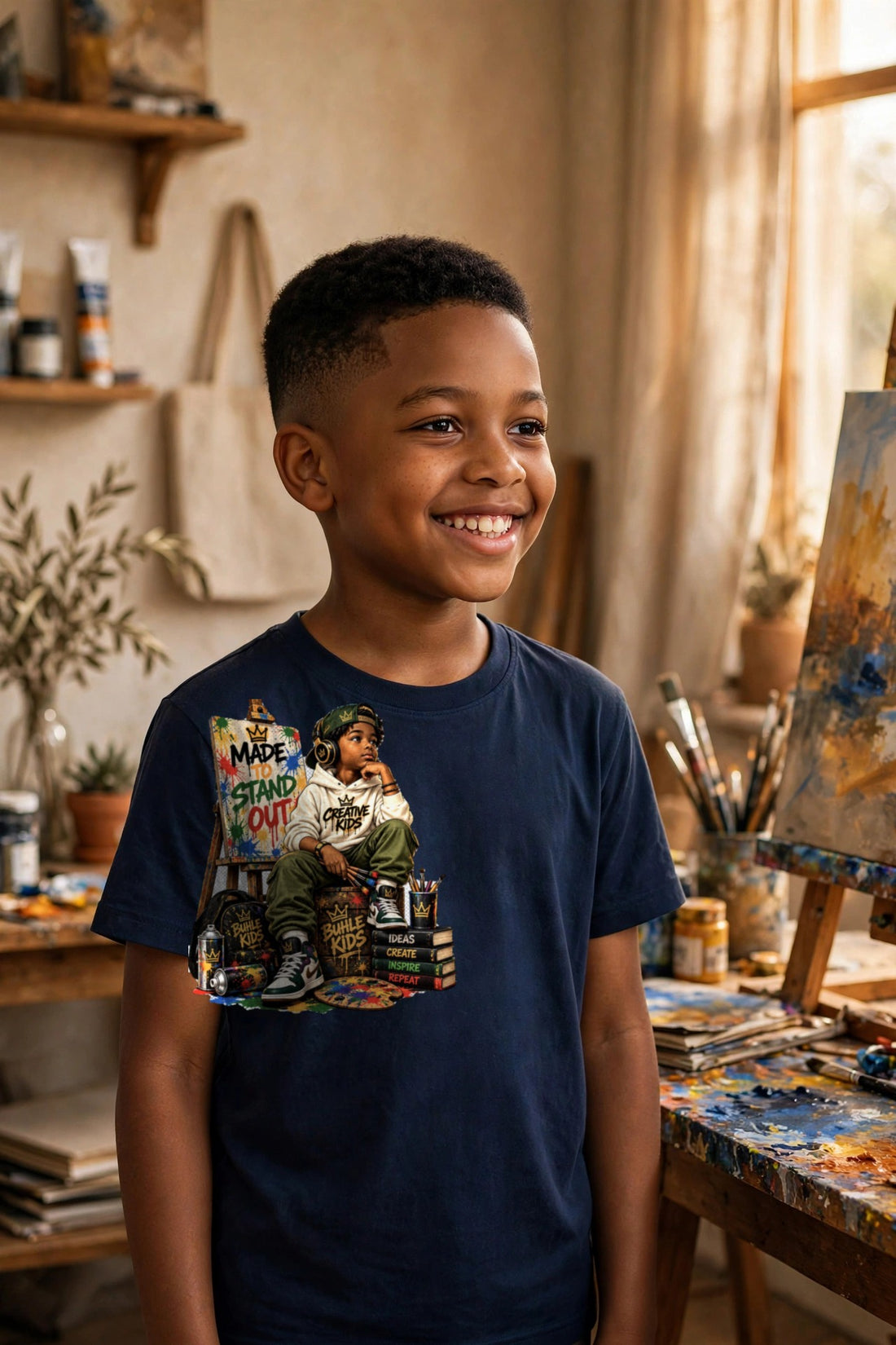 Buhle Kids Artist Tee — Made To Stand Out (Navy)