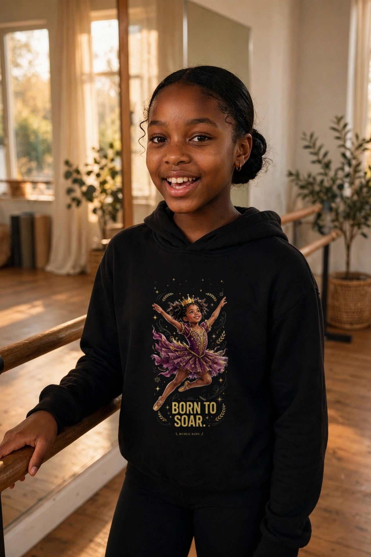 Buhle Kids Ballerina Hoodie — Born To Soar — view 2