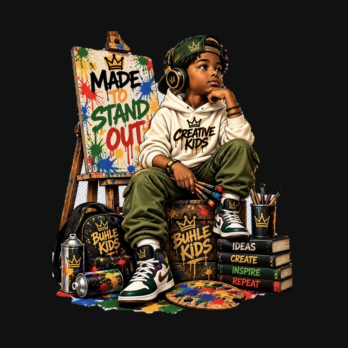 Buhle Kids Artist — Made To Stand Out design close-up