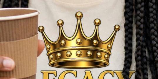 Legacy Over Likes Cream T-Shirt crown close-up on the garment - Buhle Ink Apparel