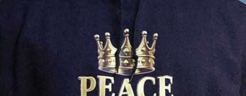 Peace Looks Good On Me Hoodie - crown print detail on the garment